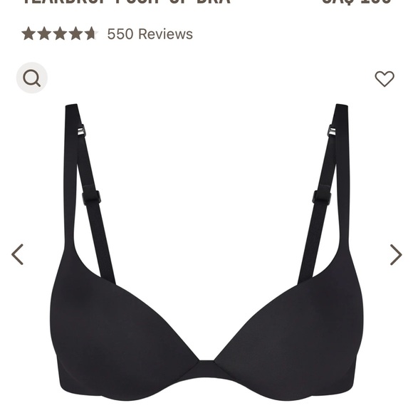 Teardrop Push-Up Bra and Bikini Brief Set - Black - Picture 2 of 4